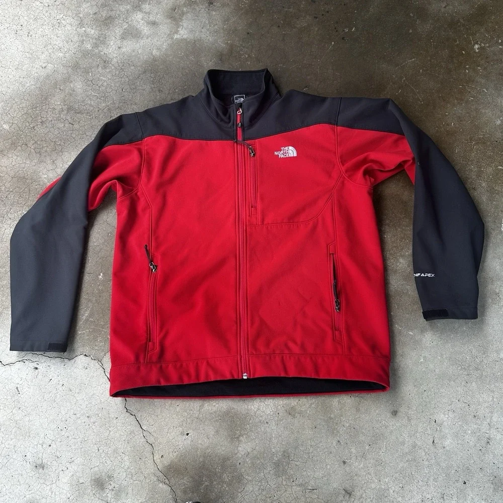 The North Face Apex Jacket Mens XL Red Softshell Fullzip Bionic GorpCore Hiking - Picture 1 of 10
